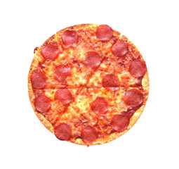 Pepperoni pizza isolated on white background