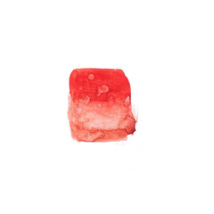 Watercolor red pink magenta stroke, blur, stain isolated on white background