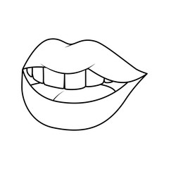 sexy lips line style icon vector illustration design