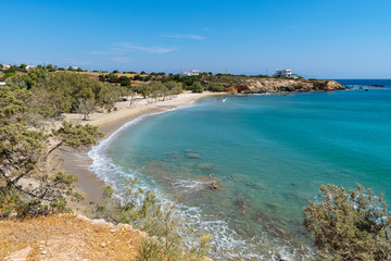 Glyfa beach on Paros island in Greece