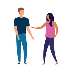Fototapeta premium business couple elegant avatar character vector illustration design