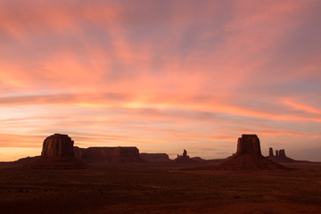 sunset at Monument Valley
