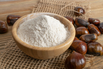 Chestnut Flour with Edible Sweet Chestnuts, Christmas Food