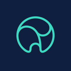 Monogram circle dental care logo vector icon