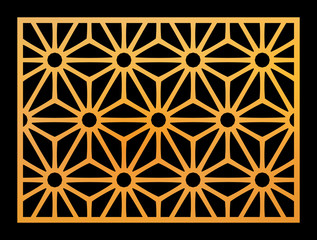 Laser cutting template. Oriental geometric pattern. Vector design.