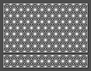 Laser cutting template. Oriental geometric pattern. Vector design.