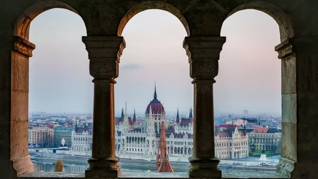 Budapest Parliament, view from Fishermen's bastion, Budapest, hungary.