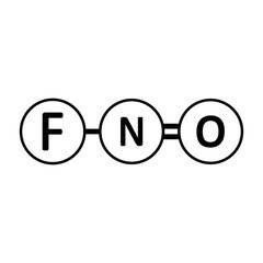 Nitrosyl fluoride molecule icon.