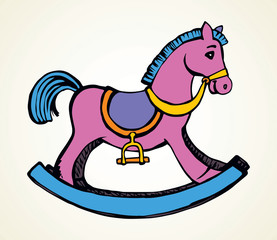 Toy horse swing. Vector drawing