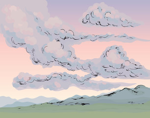 Clouds. Vector drawing