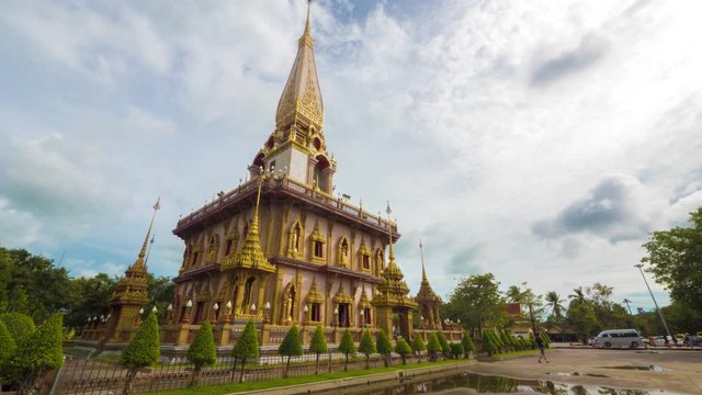 Time-lapse  video Wat Chalong in Phuket