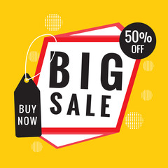 Big Sale banner template design. Special offer. Sale up to 50% off. Vector illustration