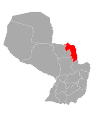 Karte von Amambay in Paraguay