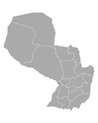 Fototapeta premium Karte von Asuncion in Paraguay
