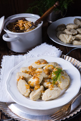 Szare kluski, Polish dumplings with sauerkraut