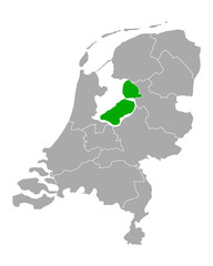Karte von Flevoland in Niederlande
