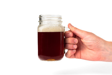  Mug of kvass isolated on white background.