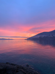 Natural colors of the sunset by the sea