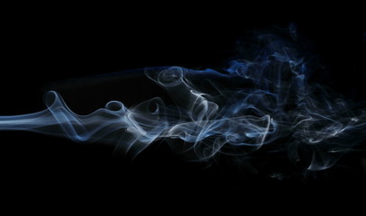 Smoke isolated on black background, clipping path
