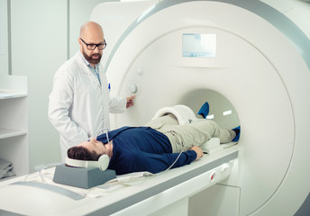 Patient visiting MRI procedure in a hospital