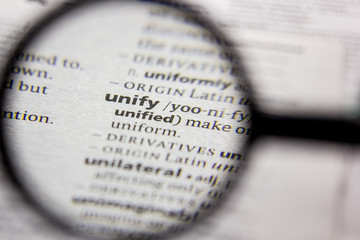 Word or phrase Unify in a dictionary.