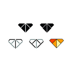 Unique crystal logo illustration, vector