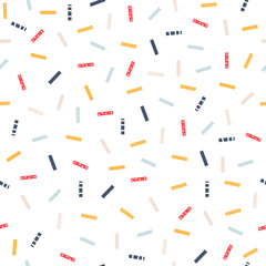 Cute confetti seamless pattern. Festive print. Vector hand drawn illustration.