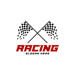 Race flag logo icon, Racing logo concept, modern simple design illustration vector template, Creative design