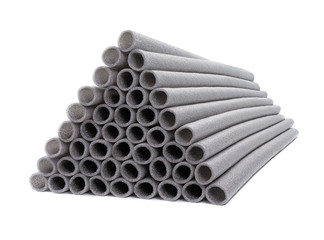 Insulation for pipes isolated on a white background