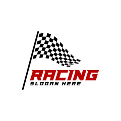 Race flag logo icon, Racing logo concept, modern simple design illustration vector template, Creative design