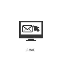 email on computer icon vector illustration for graphic design and websites