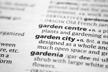 Word or phrase Garden city in a dictionary.