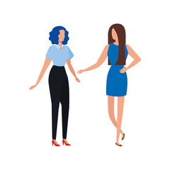business women elegant avatar character vector illustration design