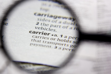 Word or phrase Carrier in a dictionary.