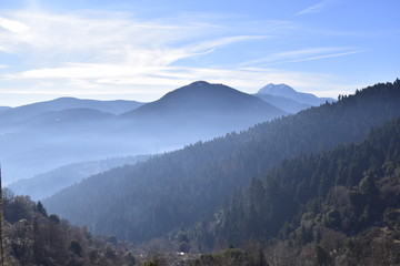 Mountains with fog