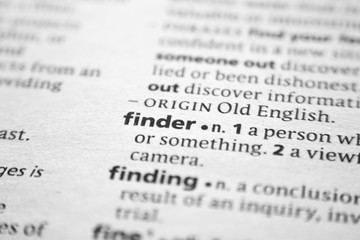 Fototapeta premium Word or phrase Finder in a dictionary.