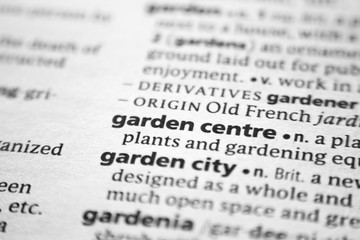 Fototapeta premium Word or phrase Garden centre in a dictionary.
