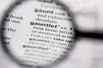 Word or phrase Gauntlet in a dictionary.