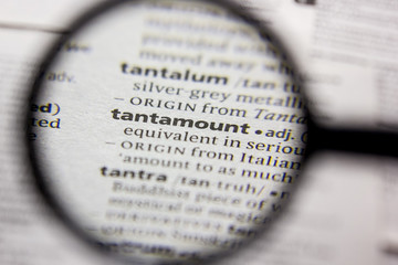 Word or phrase Tantamount in a dictionary. - obrazy, fototapety, plakaty