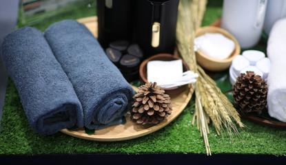 Close up set of Towel for Spa
