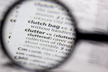 Word or phrase Clutter in a dictionary.