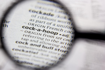 Word or phrase Cock-a-hoop in a dictionary.