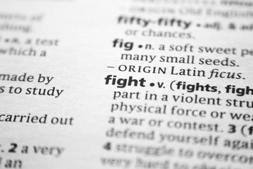 Fototapeta premium Word or phrase Fight in a dictionary.