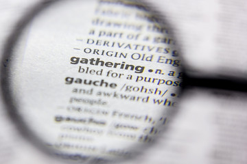 Fototapeta premium Word or phrase Gathering in a dictionary.