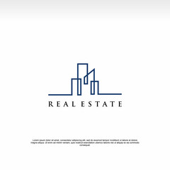 Real estate the logo with the skyline concept