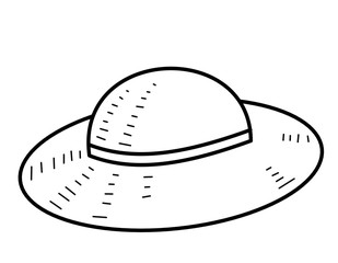 麦わら帽子ライン模様(線画)