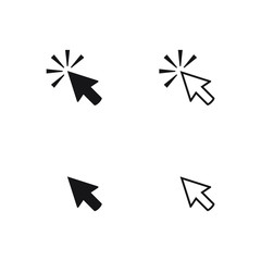 Mouse cursor vector icon, clicking cursor pointer icon vector