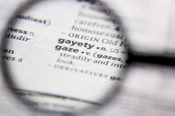 Word or phrase Gayety in a dictionary.