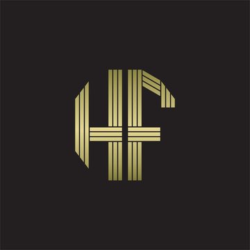 recommend clip art: HF Logo monogram outline style linked isolated with gold colors