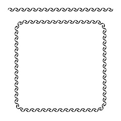 Vector Rounded Corner Square Black Frame, Isolated On White